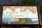Exhibit of the trail along the south rim of the Grand Canyon.