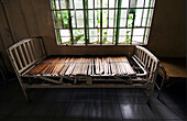 Steel frame bed with bamboo slats for a matress in Hospital in the Philippines