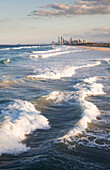 Looking across waves to Surfers Paradise - Gold Coast