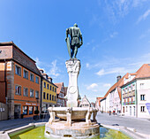 Weissenburg in Bavaria; Luitpoldstrasse, Kaiser Ludwig Fountain, Holzmarkt