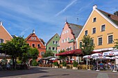 Erding, Kleiner Platz, Straßencafes, Bayern, Deutschland