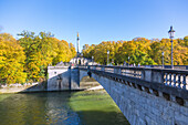 München; Luitpoldbrücke, Friedensengel, Prinzregententerrasse, Bayern, Deutschland