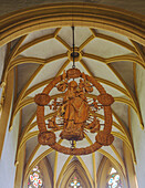 Volkach; pilgrimage church Maria im Weingarten; Maria in the Rosary, wood carving by Tilman Riemenschneider