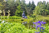 Wiesent, Nepal Himalaya pavilion, display and sighting garden, large pond with Buddha statue