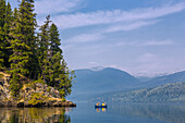 Well Gray Provincial Park, Clearwater Lake, canoeists (model released)