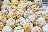 Rothenburg ob der Tauber, original Rothenburg snowballs with powdered sugar