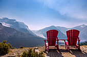 Jasper National Park, Columbia Icefield; Wilcox Pass Trail, red chairs