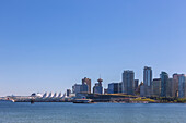 Vancouver, Coal Harbour, Convention Centre und Canada Place, Ausblick von Stanley Park, Hallelujah Point, British Columbia, Kanada