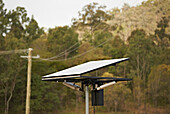 Solar panel to power traffic lights in rural Australian Bush
