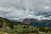 Cloudy landscape with clouds. Aspen, Colorado, USA