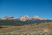 Moon rising over Sawtooths Stanley Idaho