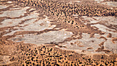Abstrakte Landschaftsaufnahme aus der Luft der Wüste von South Australia