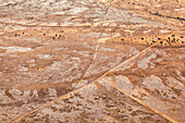 Aerial abstract shot of south Australia Desert with roadways