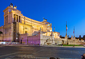 Rom, Vittoriano am Abend, Piazza Venezia, Latium, Italien