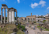 Rom, Forum Romanum, Tempel des Castor und Pollux, Rundtempel der Vesta, Latium, Italien