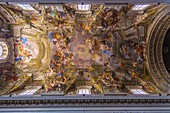 Rom, Kirche Sant'Ignazio, Deckenfresko mit Einzug des hl. Ignatius von Loyola in den Himmel, Latium, Italien
