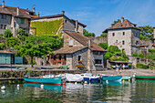 Hafen von Yvoire, Département Haute-Savoie, Auvergne-Rhône-Alpes, Frankreich