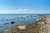 Stone beach in front of Klein Zicker, Ruegen Island, Mecklenburg-West Pomerania, Germany