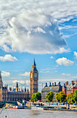 View of Big Ben and Houses of Parliament,  London, England, UK