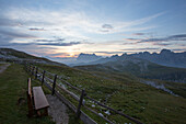 Sonnenaufgang am Schlernhaus, Dolomiten, Schlern, Rosengarten, Südtirol, Italien