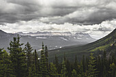 Wide view of the countryside around Banff, Alberta, Canada
