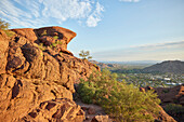 View of Phoenix Arizona from Camel Back Mountain trail