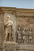 Relieves in the Constantine Arch in Rome Italy