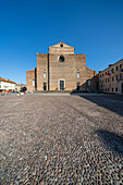 Exterior view of Santa Giustina Abbey Church in Padua, Italy.