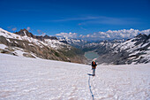 Aufstieg zur Oberaarjochhütte, Berner Oberland, Kanton Bern, Schweiz
