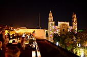 at the Zocalo with Catedral, Mérida, Yucatan, Mexico