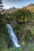 Hölle waterfall, Brenner, South Tyrol, Pflerschtal, Italy.