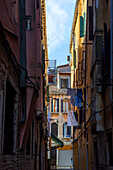 Idyllic alley in Venice, Veneto, Italy, Europe