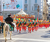 Teilnehmer des Cart-Festival, Parade, Florenz, Toskana, Italien