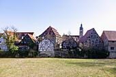 Forchheim, old town with salt magazine, half-timbered houses and parish church of St. Martin in Upper Franconia, Bavaria
