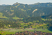 Panorama vom Schattenberg auf Oberstdorf, Allgäuer Alpen, Allgäu, Bayern, Deutschland, Europa