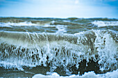 Waves, spray and surf on the Baltic Sea coast, Baltic Sea, Western Pomerania Lagoon Area National Park, Fischland-Darß-Zingst, Mecklenburg-West Pomerania, Germany
