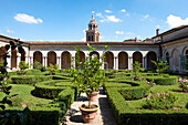 Blick auf den Innenhof mit dem Hängenden Garten im Dogenpalast von Mantua, Mantova, Lombardei, Italien, Europa
