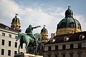 View of the Theatinerkirche from Wittelsbacherplatz, Maxvorstadt, Munich, Bavaria, Germany, Europe