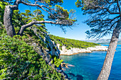 Cliffs on the island of Koločep near Dubrovnik, Croatia