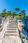 Stairs on the cliffs on the island of Koločep near Dubrovnik, Croatia