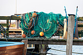 Netze eines Fischerbootes, Kloster, Insel Hiddensee, Mecklenburg-Vorpommern, Deutschland