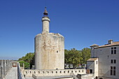 Der Tour de Constanze ist Teil der Stadtmauer von Aigues-Mortes, Camargue, Okzitanien, Frankreich