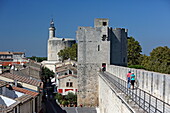 Walk on the ramparts of Aigues-Mortes, Camargue, Occitania, France
