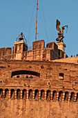 Tourists at the Castel Sant'Angelo, Castel Sant'Angelo, UNESCO World Heritage Site, Rome, Lazio, Italy, Europe