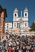 Spanish Steps with Church of the Santissima Trinità dei Monti, Rome, UNESCO World Heritage Site Rome, Latium, Lazio, Italy