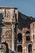 Konstantinsbogen am Kolosseum, Rom, Latium, Italien, Europa