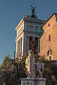 Statue of Castor (Statua di Castore) at the entrance to Piazza del Campidoglio, on Capitoline Hill Rome, Lazio, Italy, Europe