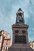 Statue von Giordano Bruno am Markt auf dem Piazza Campo de'Fiori, Rom, Latium, Italien, Europa