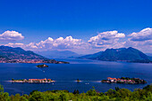 View of the Borromean Islands in Lake Maggiore, Gulf of Verbania, Italy