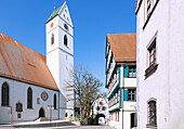 Riedlingen, Catholic parish church of St. George, Zwiefalter Tor, former Convent, town hall in the Swabian Jura, Baden-Württemberg, Germany